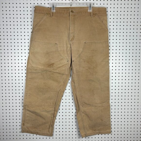Carhartt Other - Carhartt Double Knee Pants 40x28 Vintage Union‎ Made Brown Khaki B01 BRN USA